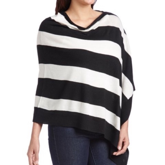Kerisma Eden Poncho Black and Grey Stripes - Picture 4 of 4